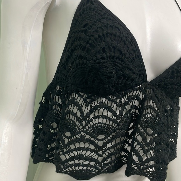 TOBI Bohemian Festival Crochet Lace Sexy Halter Tie Back Top small - Picture 3 of 6